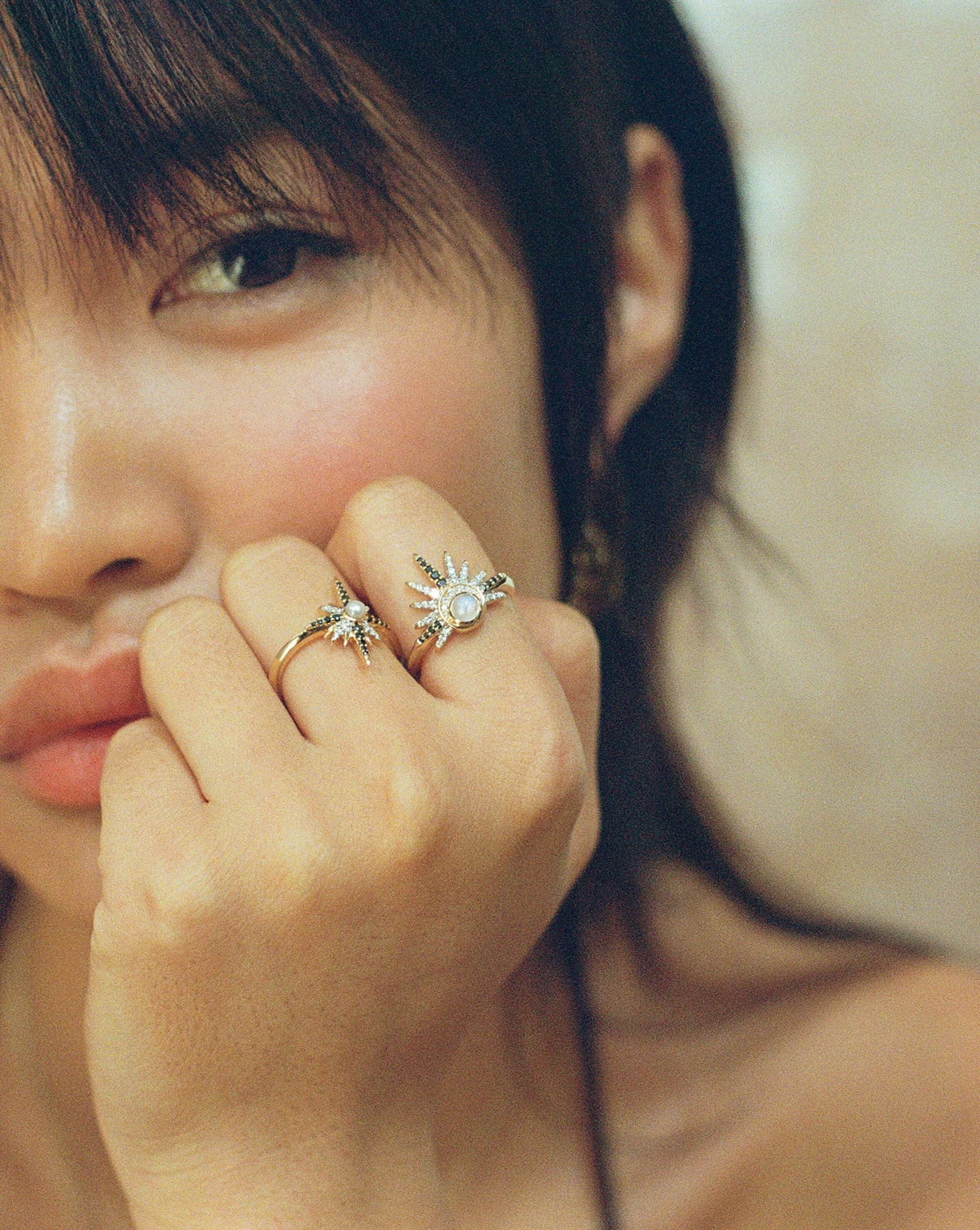 Harris Reed Solid Gold Starlight Ring | 14ct Solid Gold/Pearl & Diamond