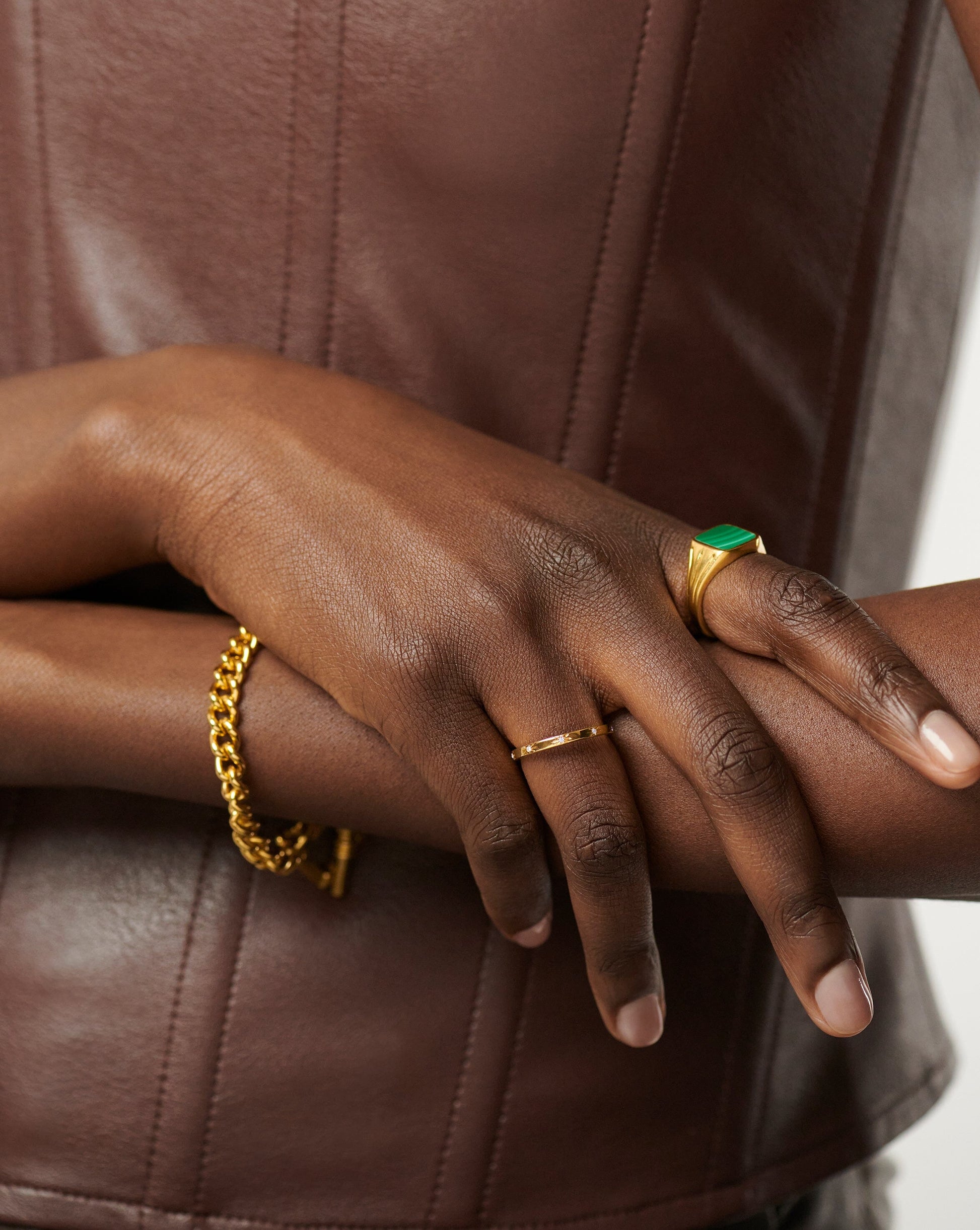 Interstellar Star Studded Stacking Ring | 18ct Gold Vermeil