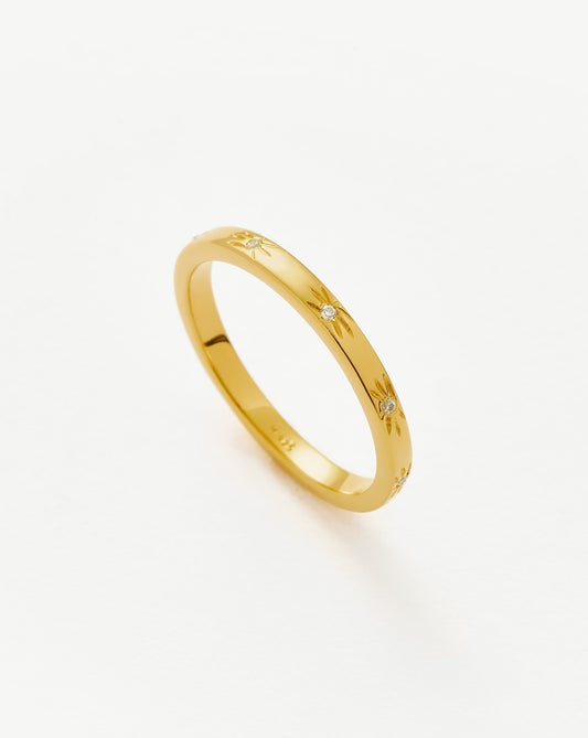 Interstellar Star Studded Stacking Ring | 18ct Gold Vermeil