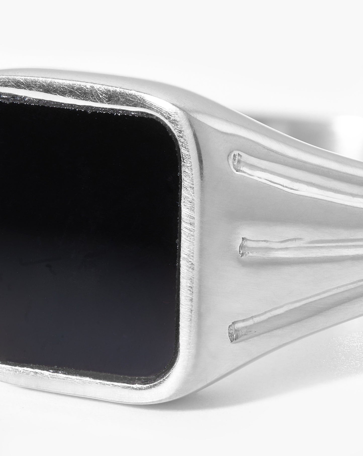Lucy Williams Square Signet Ring | Sterling Silver/Black Onyx