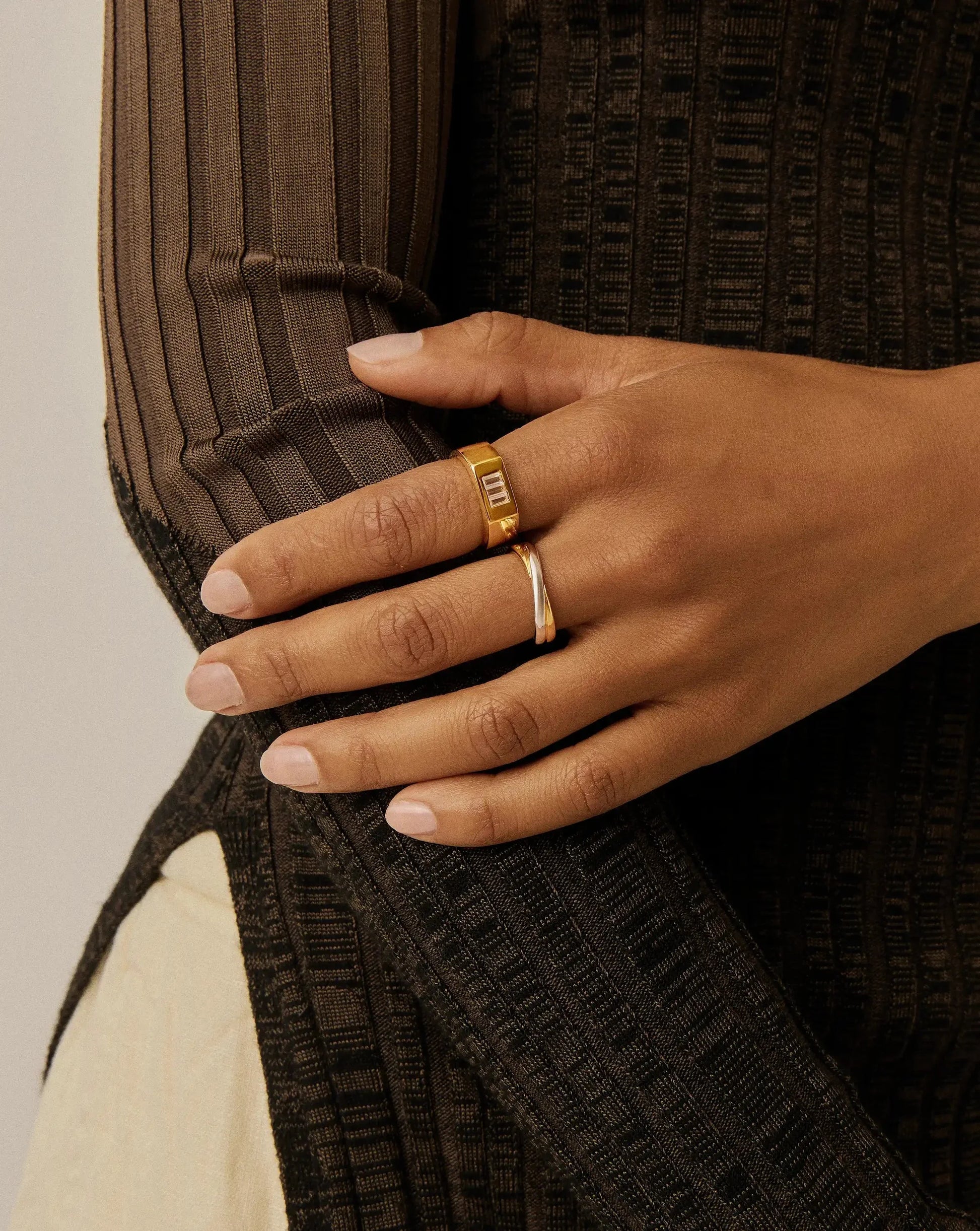 Lucy Williams Triple Stone Chunky Ring | 18ct Gold Plated