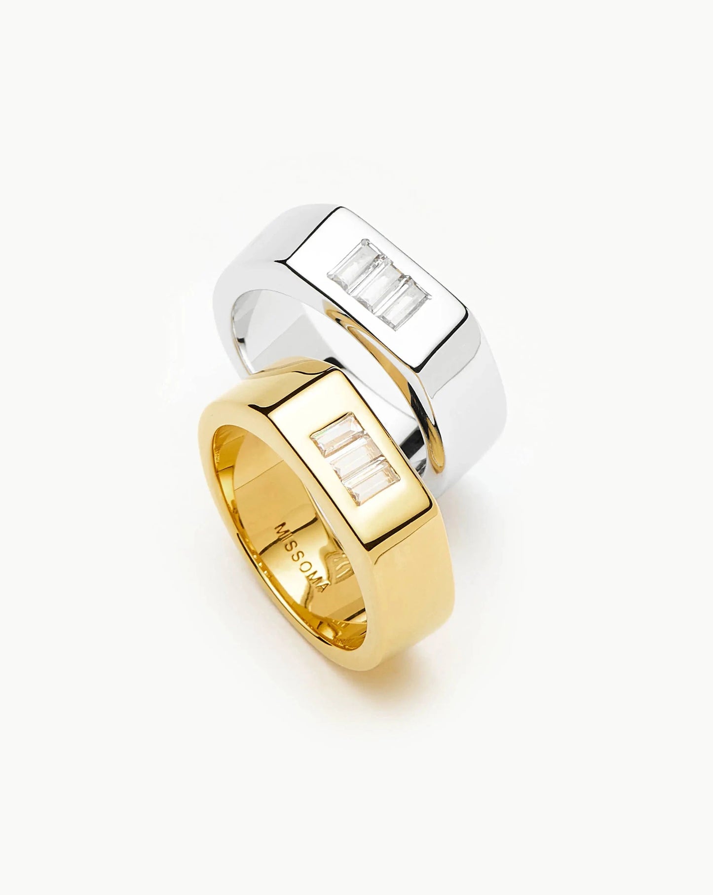 Lucy Williams Triple Stone Chunky Ring | Silver Plated