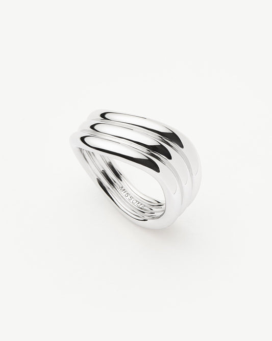 Savi Signature Triple Ring | Silver Plated