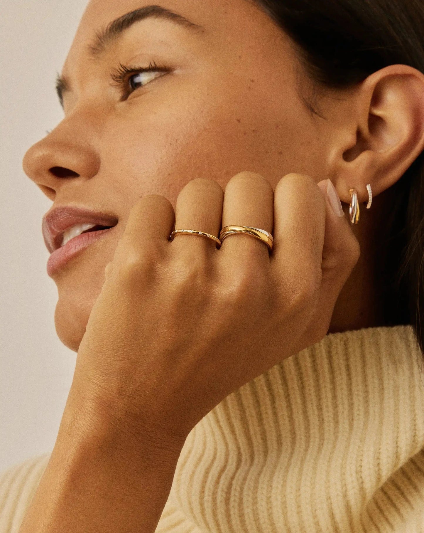 Solar Studded Ring | 18ct Gold Vermeil/Cubic Zirconia