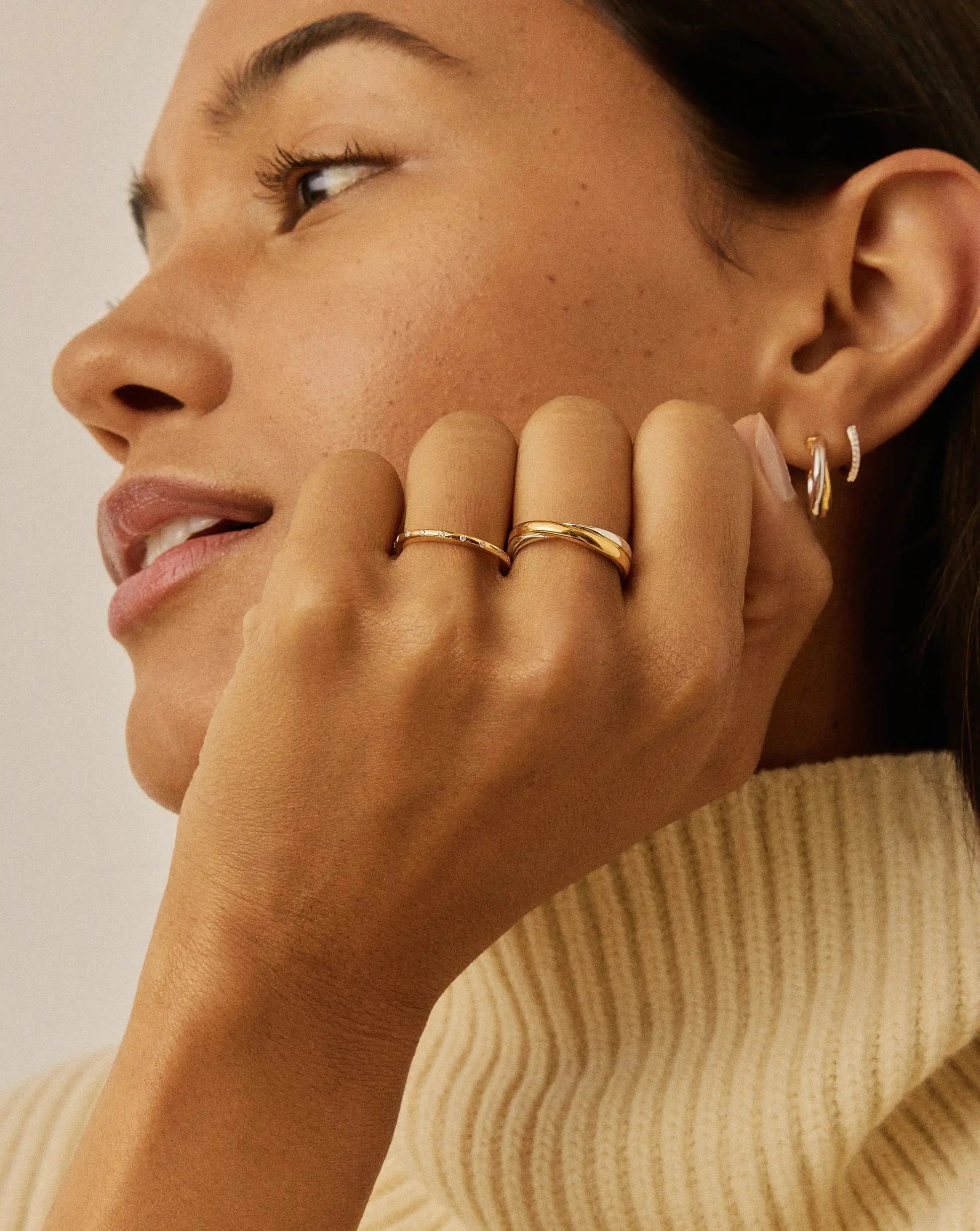 Solar Studded Ring | 18ct Gold Vermeil/Cubic Zirconia
