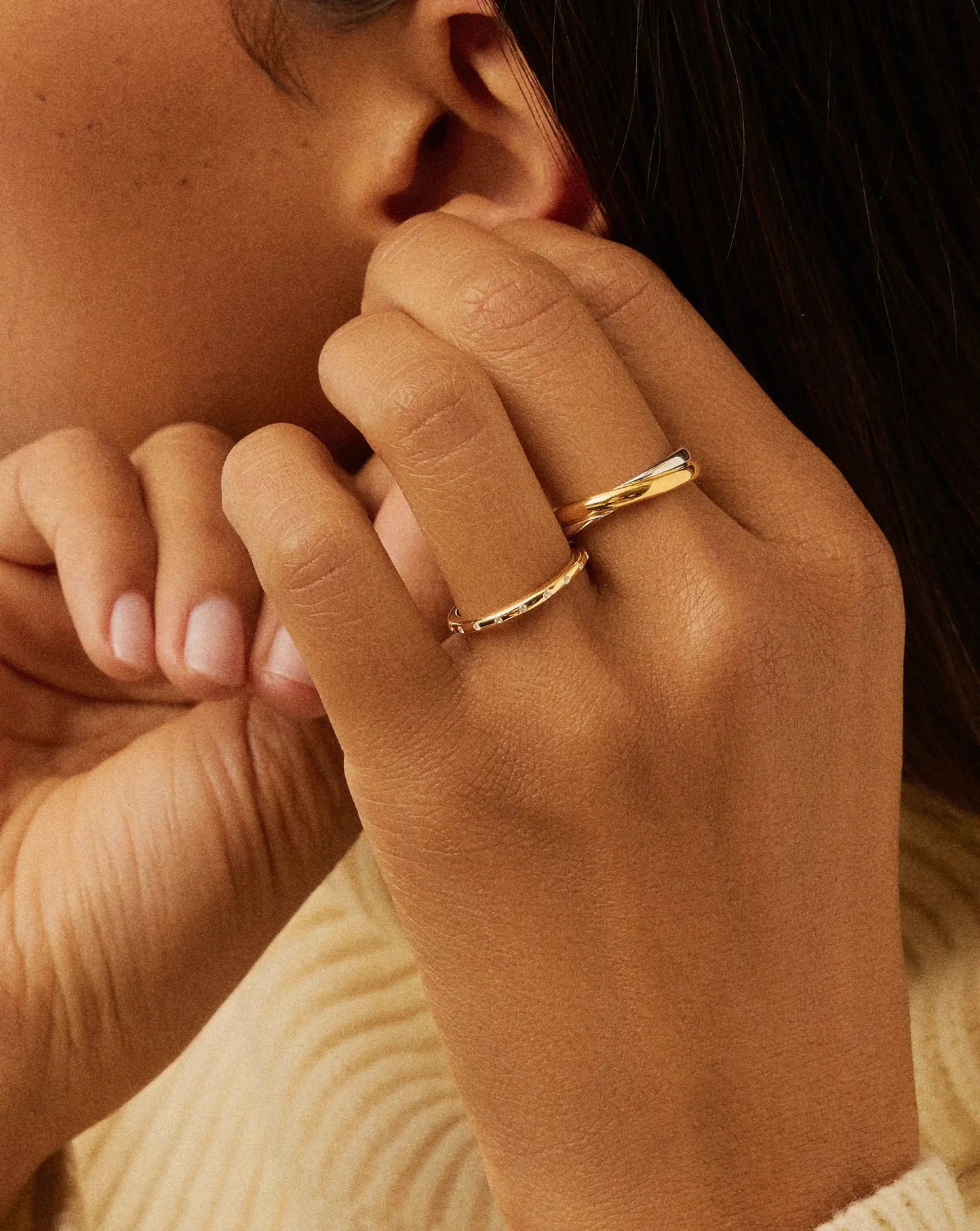 Solar Studded Ring | 18ct Gold Vermeil/Cubic Zirconia
