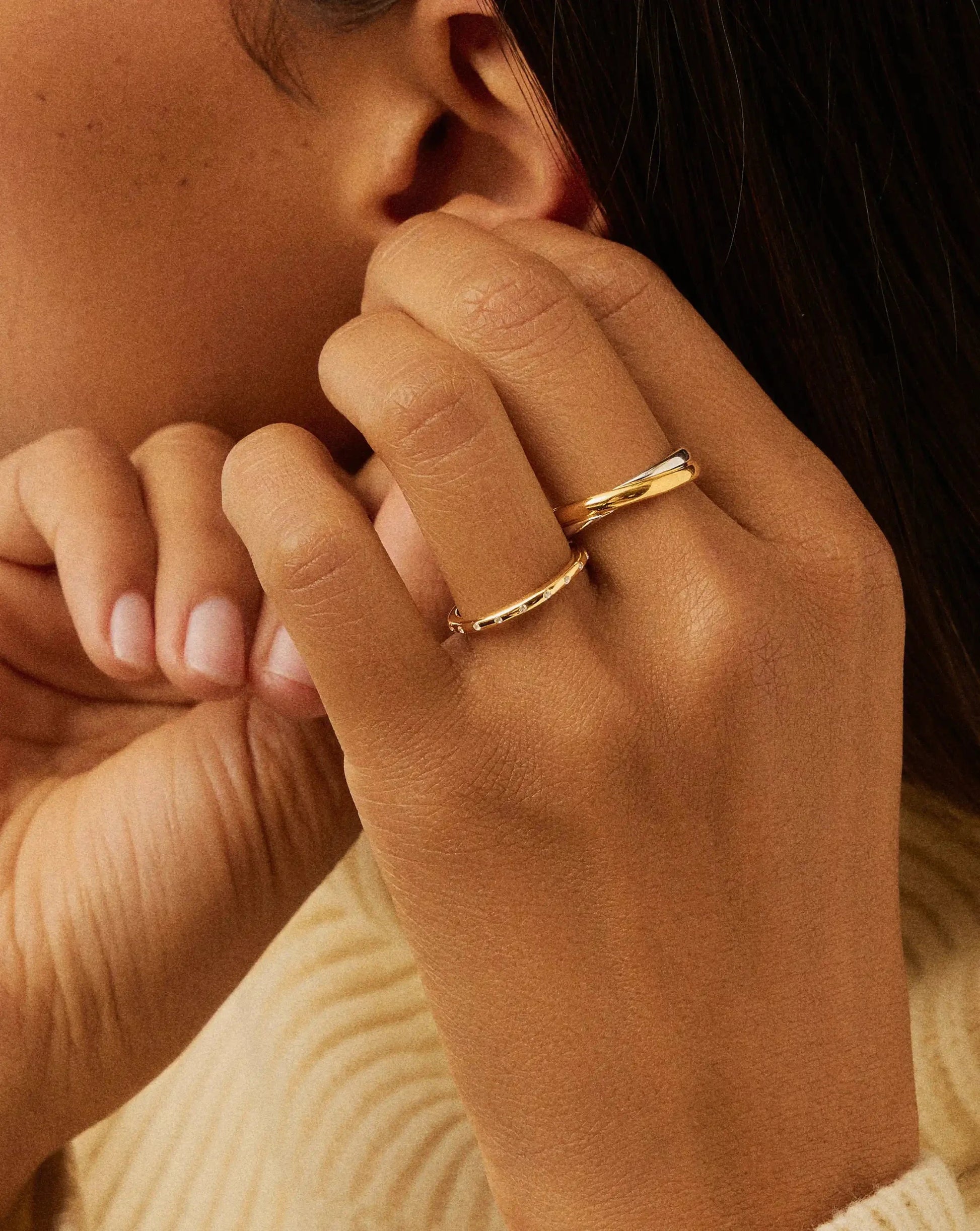 Solar Studded Ring | 18ct Gold Vermeil/Cubic Zirconia
