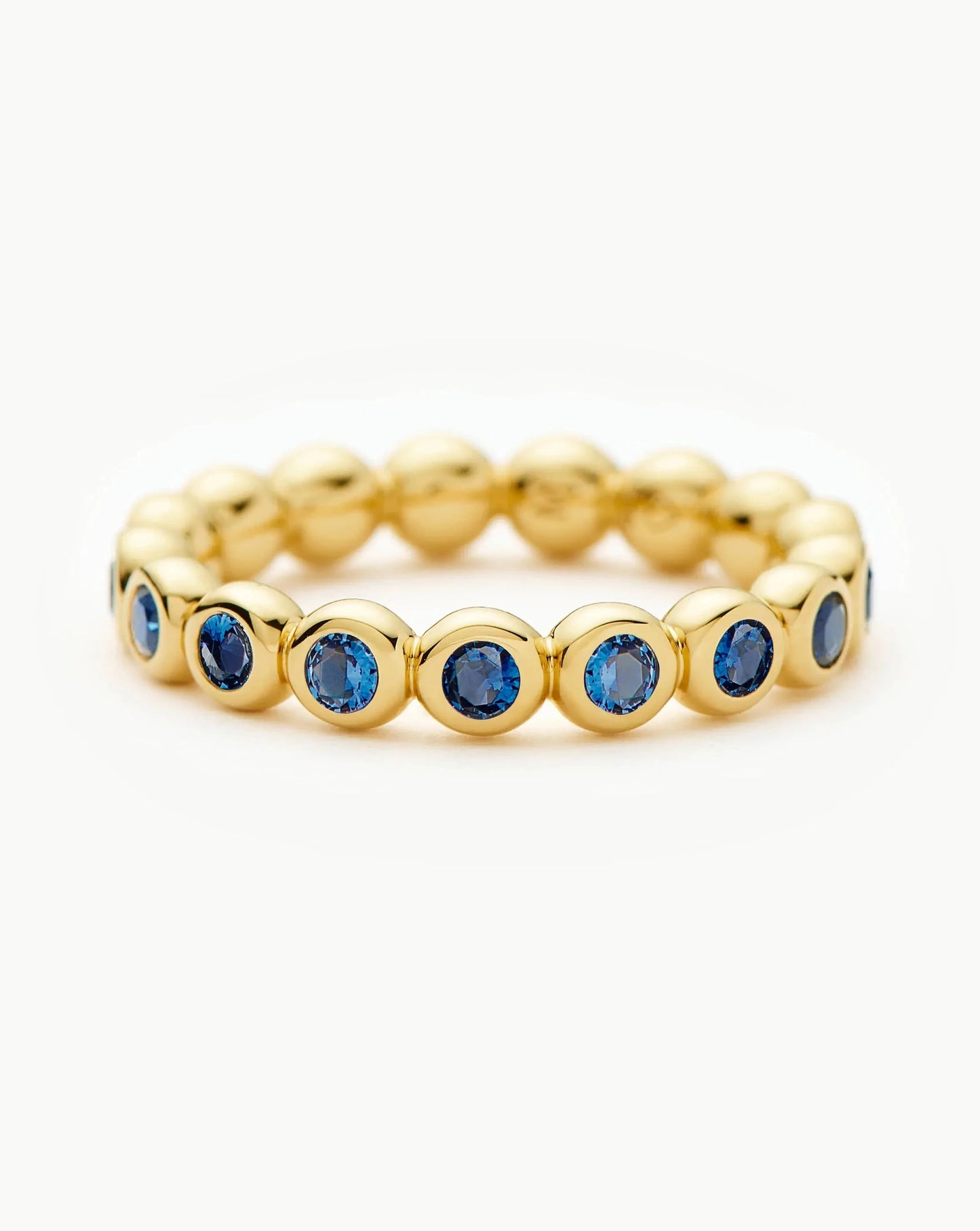 Tennis Eternity Stacking Ring | 18ct Gold Vermeil/Sapphire Blue Nano-crystal