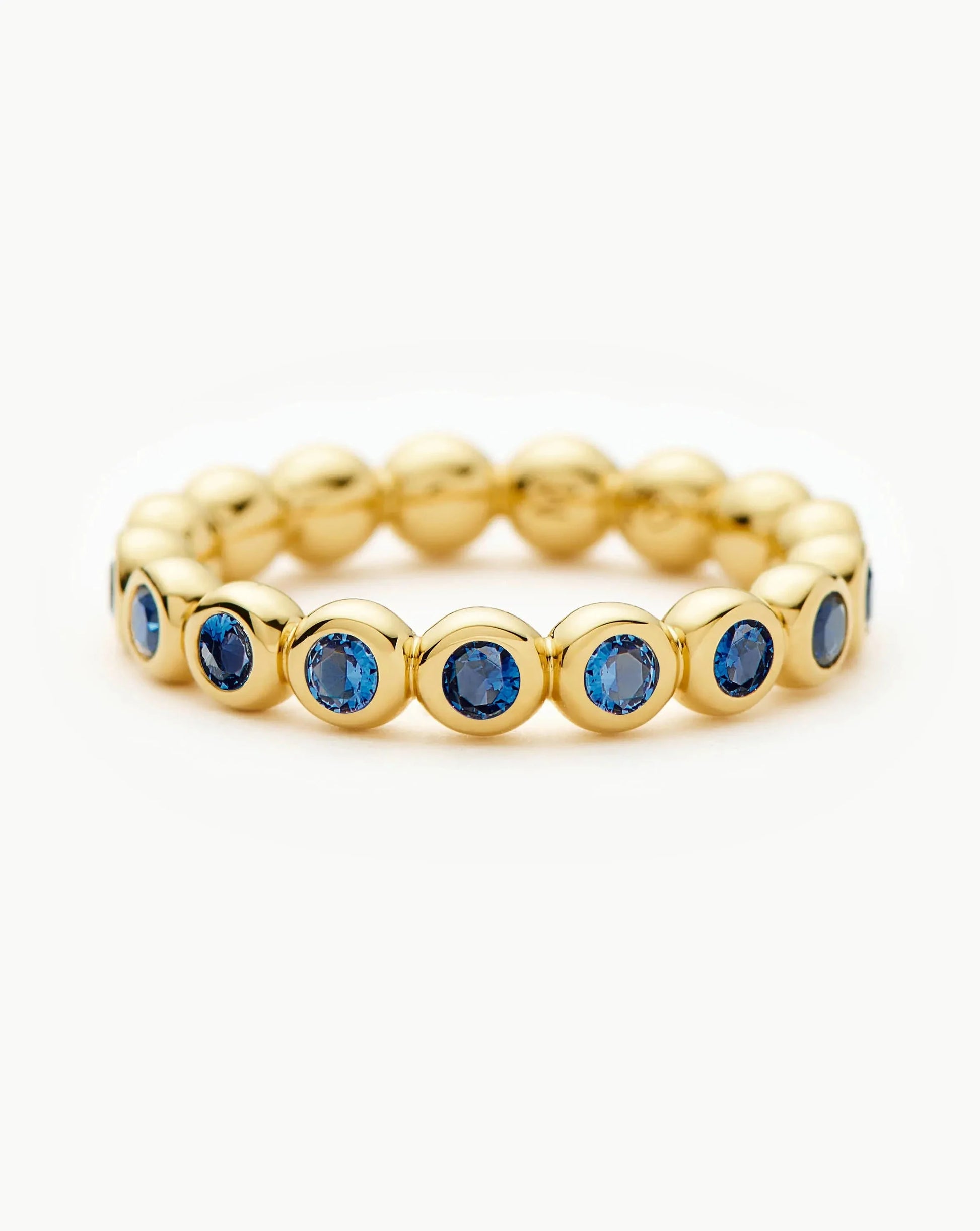 Tennis Eternity Stacking Ring | 18ct Gold Vermeil/Sapphire Blue Nano-crystal