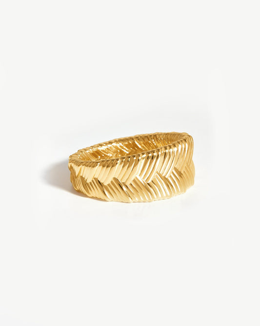 Wide Braid Ring | 18ct Gold Plated